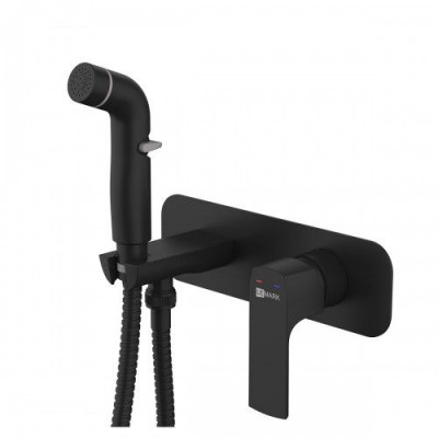 Смеситель с гигиеническим душем Lemark URSUS LM7220BL, черный