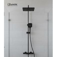 Смеситель Lemark Валдай LMF-8146B-BL для ванны и душа, термостатический , черный Смеситель Lemark Валдай LMF-8146B-BL для ванны и душа, термостатический , черный
