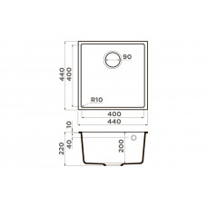 Мойка кухонная Omoikiri Bosen 44-U-ES, espresso, 4997206