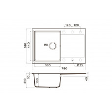 Omoikiri Daisen 78-PA Artgranit/пастила, 4993323