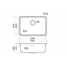 Мойка кухонная Omoikiri OMI 53-U/I ULTRA MINI-GB, графит, 4997418
