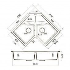 Мойка кухонная Omoikiri SUMI 83C-PL платина, 4993860
