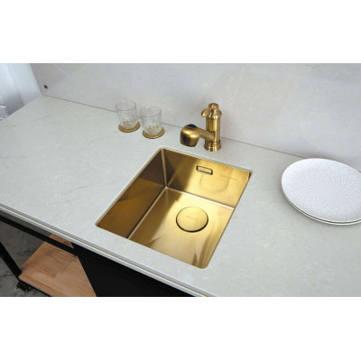 Omoikiri Taki 38-U/IF-LG Нерж. сталь/светлое золото