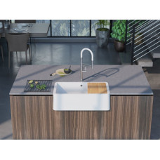 Кухонная мойка из искусственного камня Omoikiri TARENTO 83 BL, черный, 4993178