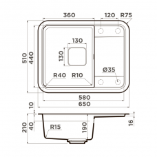 Мойка Omoikiri Tasogare 65-BE ваниль 4993479