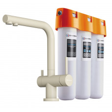 Смеситель для кухни Omoikiri Nagano-P + Pure Drop Lite BE, с фильтром, ваниль, 4044.8028P