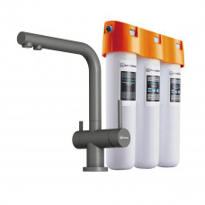 Смеситель для кухни Omoikiri Nagano-P + Pure Drop Lite PL с фильтром, платина, 4064.8028P