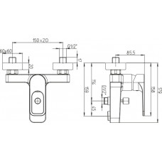 Смеситель для ванны/душа Paini Flat KKCR111