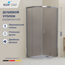 Душевой уголок стекло, полукруглый с раздвижными дверями на роликах - RGW CL-56 900x900, 06095699-31