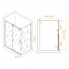Душевой уголок RGW TO-44 1400x900 мм (TO-14 + Z-050-2) 02074449-11
