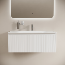 Тумба подвесная Sancos Code с накладной раковиной Element, 100см, белый, CD100W + CN7003