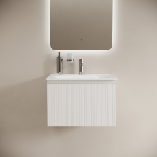 Тумба подвесная Sancos Code с накладной раковиной Element, 60см, белый, CD60W + CN7001
