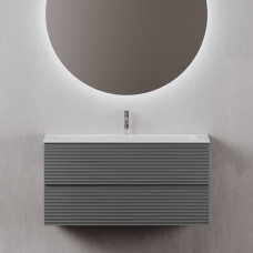 Тумба подвесная Sancos Folk с накладной раковиной Element, 100см, Grey soft матовый, FL100GS + CN7003