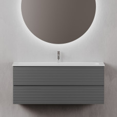Тумба подвесная Sancos Folk с накладной раковиной Element, 120см, Grey soft матовый, FL120GS + CN7006
