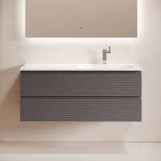 Тумба подвесная Sancos Folk с накладной раковиной Element, 120см, Grey soft матовый, FL120RGS + CN7006R