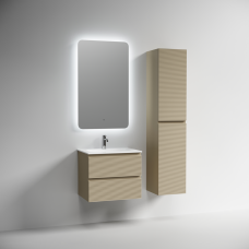 Тумба подвесная Sancos Folk с накладной раковиной Element, 60см, капучино, FL60CP + CN7001
