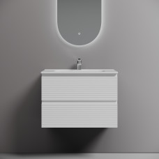 Тумба подвесная Sancos Folk с накладной раковиной Element, 70см, белый, FL70W + CN7007