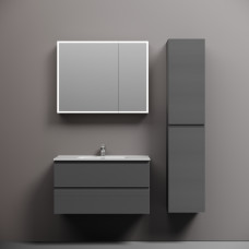 Тумба подвесная Sancos Folk с накладной раковиной Element, 90см, Grey soft матовый, FL90GS + CN7002