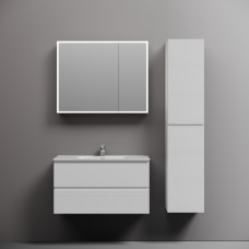 Тумба подвесная Sancos Folk с накладной раковиной Element, 90см, белый, FL90W + CN7002