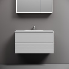 Тумба подвесная Sancos Folk с накладной раковиной Element, 90см, белый, FL90W + CN7002