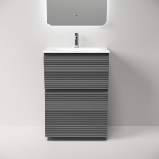 Тумба напольная Sancos Folk Floor с накладной раковиной Element, 60см, Grey soft, FL60FGS + CN7001