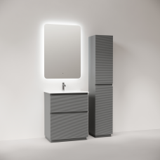 Тумба напольная Sancos Folk Floor с накладной раковиной Element, 70см, Ergraut soft, FL70FES + CN7007