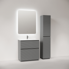 Тумба напольная Sancos Folk Floor с накладной раковиной Element, 80см, Ergraut soft, FL80FES + CN7005