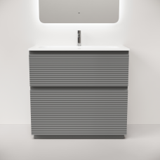 Тумба напольная Sancos Folk Floor с накладной раковиной Element, 90см, Grey soft, FL90FGS + CN7002