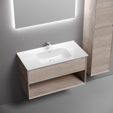 Тумба подвесная Sancos Marmi 1.0 с накладной раковиной Element, 90см, Дуб Галифакс, MR1.090EG + CN7002