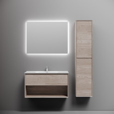 Тумба подвесная Sancos Marmi 1.0 с накладной раковиной Element, 90см, Дуб Галифакс, MR1.090EG + CN7002