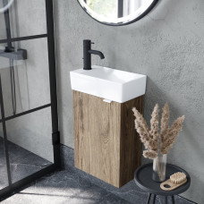 Тумба подвесная SANCOS Mini с подвесной раковиной Element, 35 см, дуб чарльстон, ЛЕВАЯ, MN35ECHL + CN5008 Тумба подвесная SANCOS Mini с подвесной раковиной Element, 35 см, дуб чарльстон, ЛЕВАЯ, MN35ECHL + CN5008