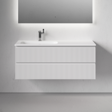 Тумба подвесная Sancos Snob R с накладной раковиной Element, 120см, Bianco, SNR120LW + CN7006L