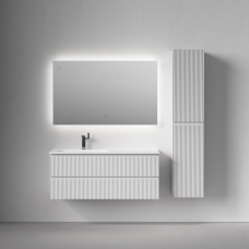 Тумба подвесная Sancos Snob R с накладной раковиной Element, 120см, Bianco, SNR120LW + CN7006L