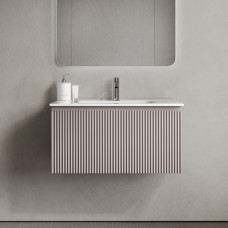 Тумба подвесная Sancos Snob R 1.0 с накладной раковиной Element, 80см, Doha Soft, SNR1.080SM + CN7005 Тумба подвесная Sancos Snob R 1.0 с накладной раковиной Element, 80см, Doha Soft, SNR1.080SM + CN7005