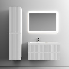Тумба подвесная SANCOS Snob T с накладной раковиной Element, 100 см, ЛЕВАЯ, Bianco, SNT100LW + CN7014