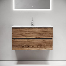 Тумба подвесная Urban с накладной раковиной Element, 90см, Дуб чарльстон, UR90ECH + CN7002
