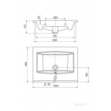 Раковина Santek Элина 60 1WH501606